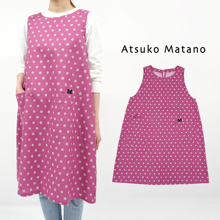 マタノアツコ エプロン チュニック ワンピース ブランド雑貨 百貨店ブランド Atsuko Matano またのあつこ 猫 日本製 アツコマタノ  レディース