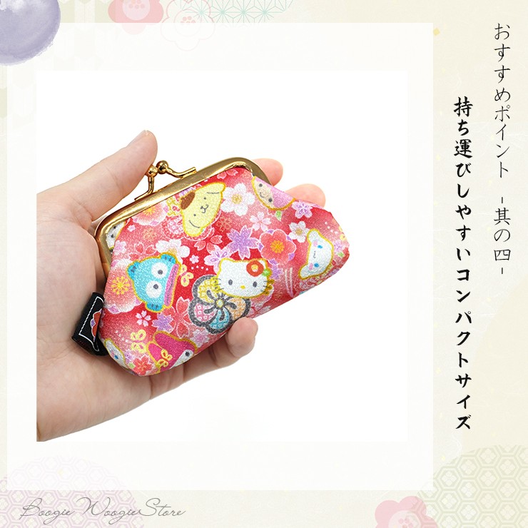 新品和桜 ハローキティマイメロ　クロミ がま口ポーチ 4点セット 桜柄 小銭入れ 新品和桜 ハローキティマイメロ クロミ がま口ポーチ 4点セット