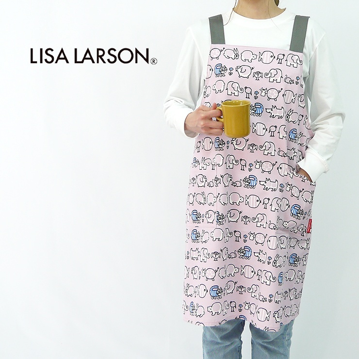 エプロン リサラーソン 猫 ブランド 日本製 h型 北欧 北欧テイスト Lisa Larson リサ・ラーソン ナチュラル かわいい おしゃれ LISALARSON ギフト :61247:バッグ・エプロン ブギウギストア 通販 〈SALE〉リサ ラーソンキッチンアイテムプリント脇ボタン 背付きエプロン〈1点までメール便OK〉