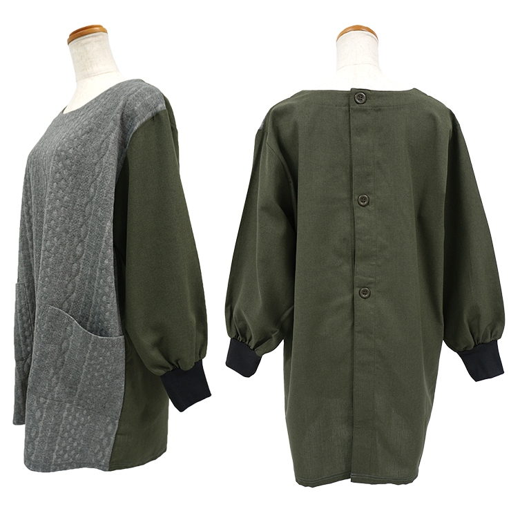 新品　キルティング　割烹着　温かいエプロン 撥水加工キルティング裏フリースエプロン 割ぽう着 あったか