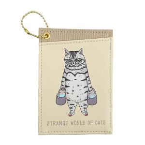 パスケース 定期入れ 世にも不思議な猫世界 日本製 猫 通勤 通学 猫グッズ ギフト プレゼント