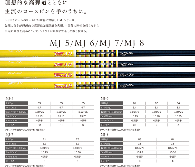 工賃込 TourAD MJ-5 MJ-6 MJ-7 MJ-8 グラファイトデザイン ツアーAD / TourAD : gbtamj001 : GOLF  BOOMER - 通販 - Yahoo!ショッピング