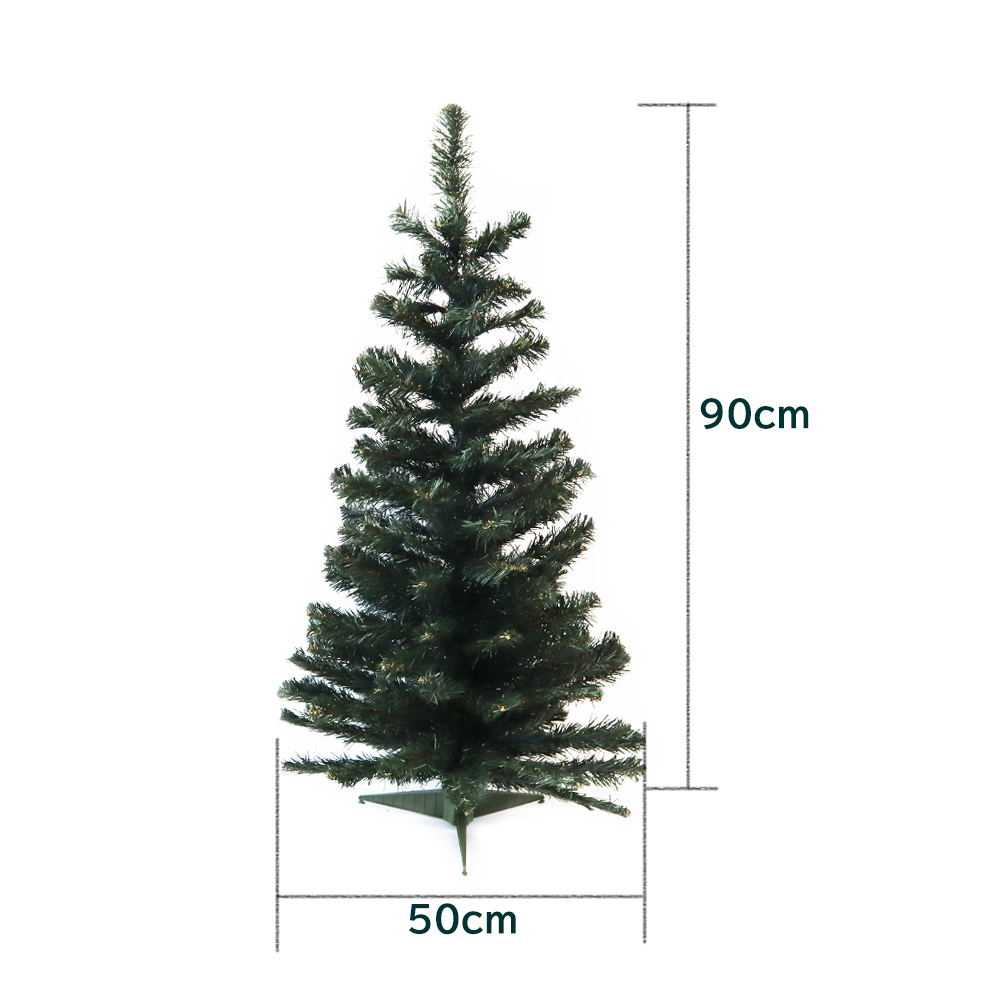 クリスマスツリー セット （ライト付） 90cm（1本入）オーナメント44