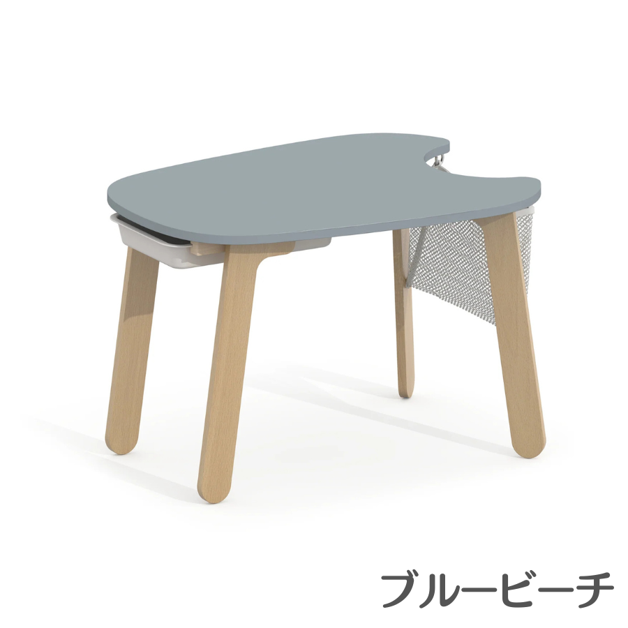 【特価2200円OFF】Boori ティディ 木製 丸型プレイテーブル【 幅61cm×奥行80.2cm×高さ51.8cm 】1年保証  幼児 子供 机 トレイ付属 収納ネット付属 BK-TIPT |  | 02