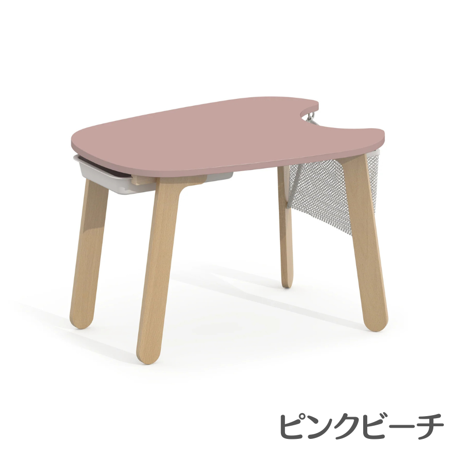 【特価2200円OFF】Boori ティディ 木製 丸型プレイテーブル【 幅61cm×奥行80.2cm×高さ51.8cm 】1年保証  幼児 子供 机 トレイ付属 収納ネット付属 BK-TIPT |  | 03