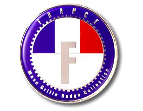 ワールドフラッグ グリルバッジ 7カ国 真鍮クロームメッキ 仕上げ