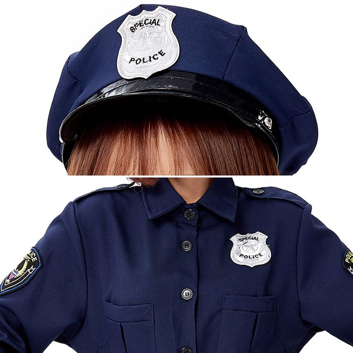 制帽 コスプレ あご紐 固定章 警察 夏 婦警