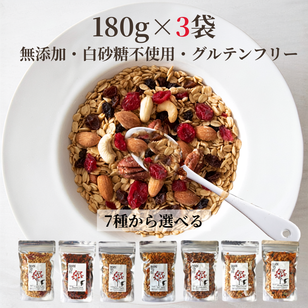 グラノーラ 糖質オフ 選べる180g×3個 無添加 砂糖不使用 オーガニック