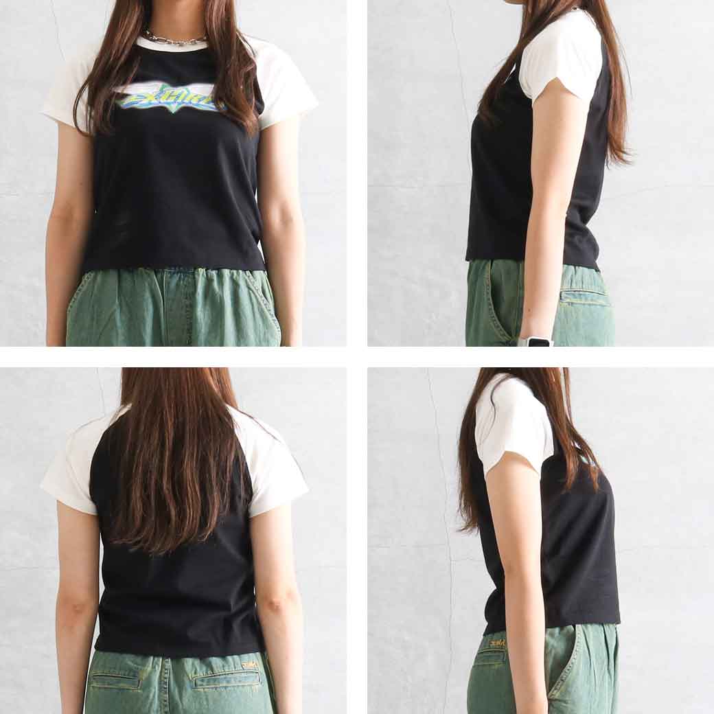 X-girl エックスガール ラグランスリーブベビーTシャツ WINGS