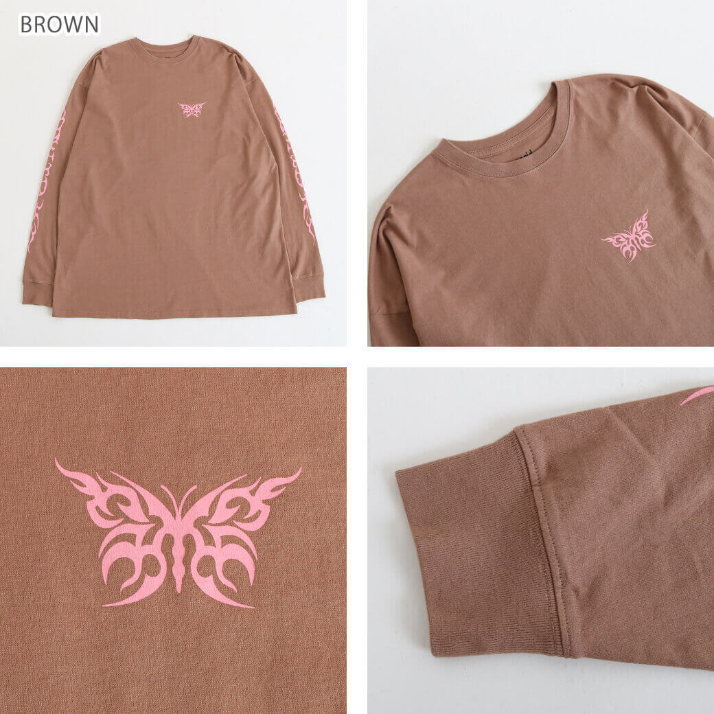 エックスガール X-girl TRIBAL BUTTERFLY L/S TEE DRESS レディース