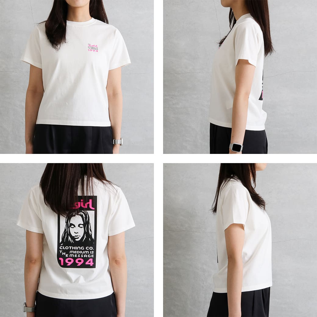 ☆韓国の人気☆【PXG】ピンタック ショート スリーブ Tシャツ X-girl エックスガール ロゴ アンド ストライプ クロップド
