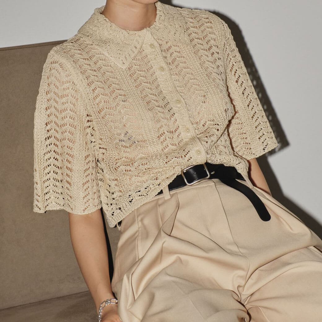 即納 TODAYFUL トゥデイフル Lace Knit Shirts トップス レース ニット シャツ 半袖 レディース 2024ss  12210503 送料無料 LIFE's ライフズ