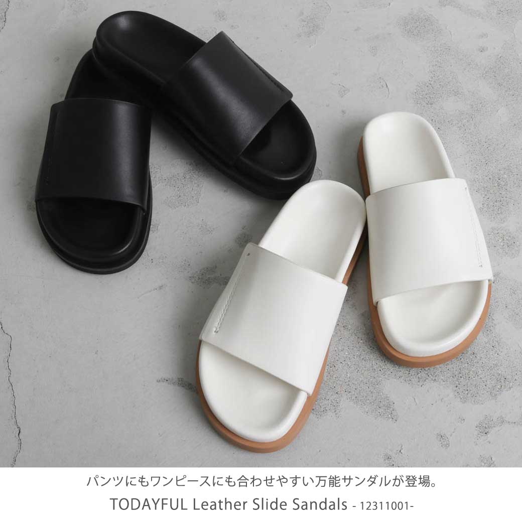 TODAYFUL トゥデイフル Leather Slide Sandals レディース サンダル 