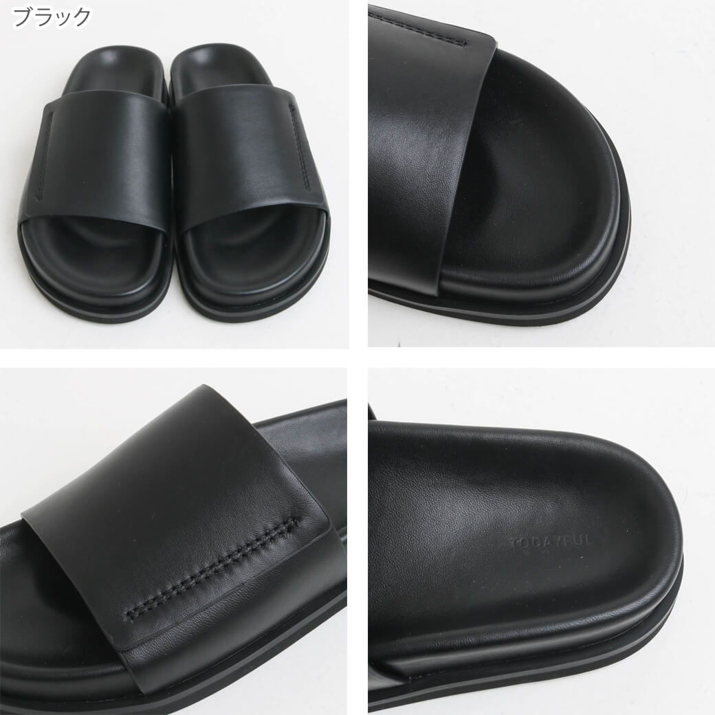 TODAYFUL トゥデイフル Leather Slide Sandals レディース