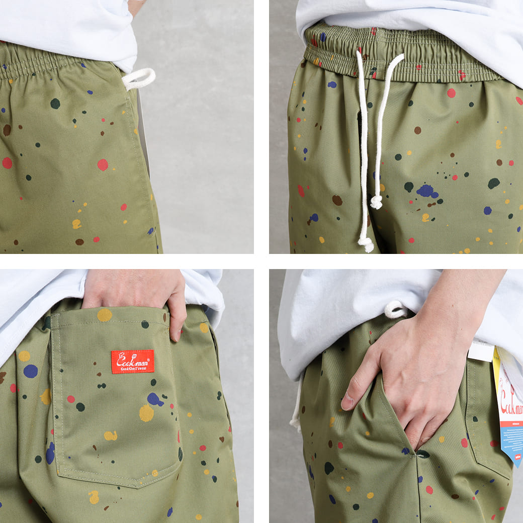 クックマン Cookman シェフパンツ ソーススプラッシュ Chef Pants Sauce Splash 231-21804  81.OLIVE（オリーブ）