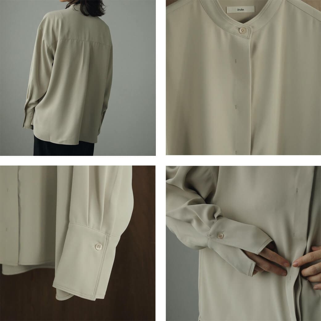 anuke ツイルスリットシャツ　ネイビー anuke アンヌーク Twill Slit Shirts｜BORN FREE ONLINE SHOP