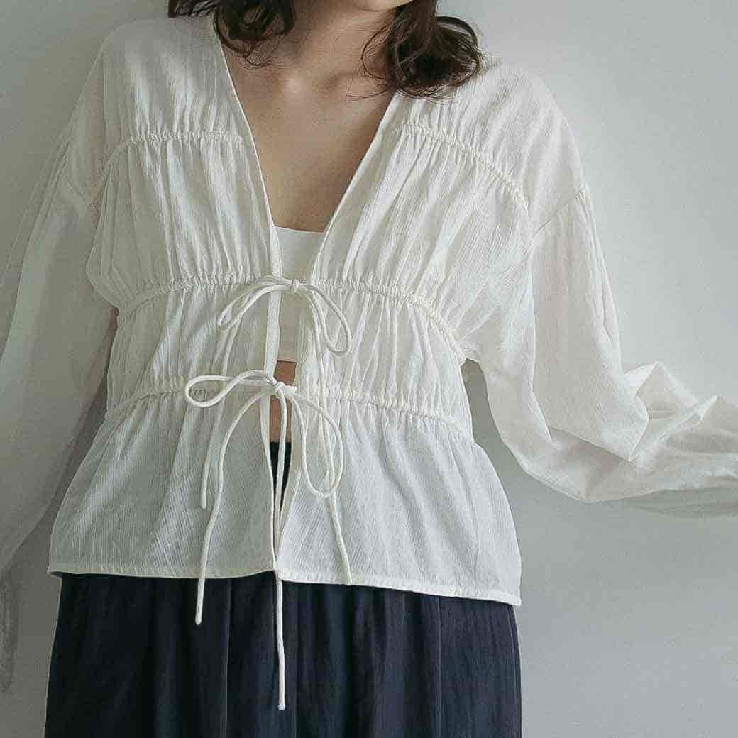 anuke アンヌーク ブイ ネック ブラウス Vneck Lace Blouse