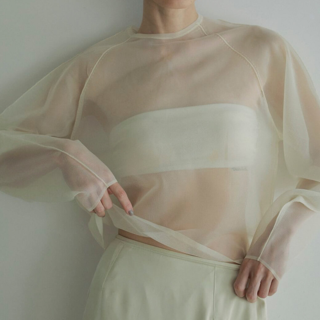 anuke アンヌーク Volumesleeve Sheer Knit ボリュームスリーブ