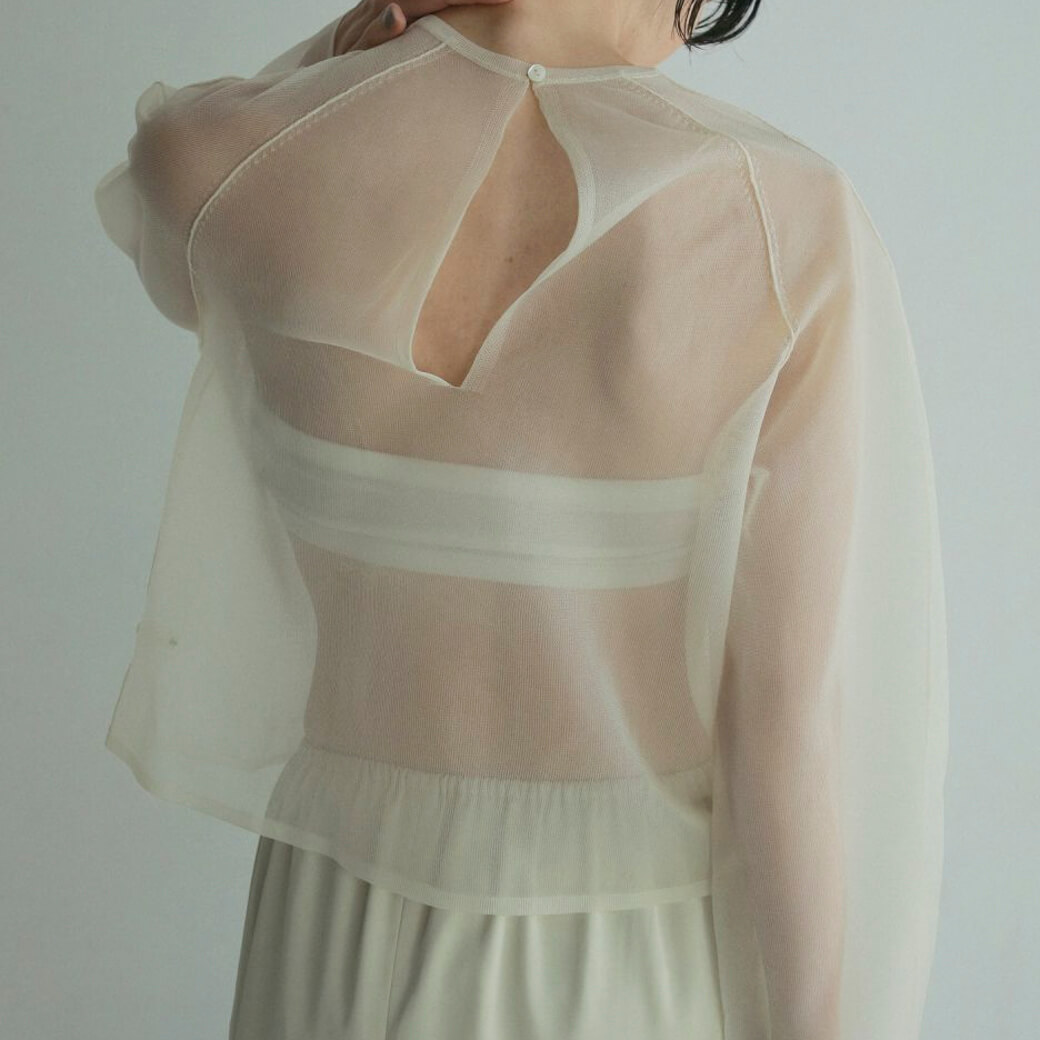 anuke アンヌーク Volumesleeve Sheer Knit ボリュームスリーブ