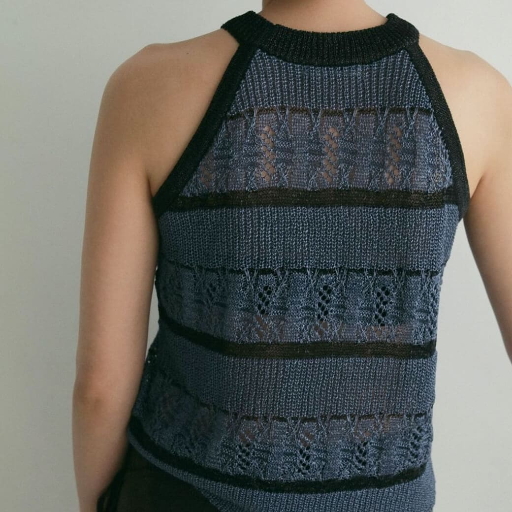 タンクトップ ノースリーブ Graph Border Jersey タンクトップ レディース セール】ボーダーハイネック ノースリーブTシャツ / タンク