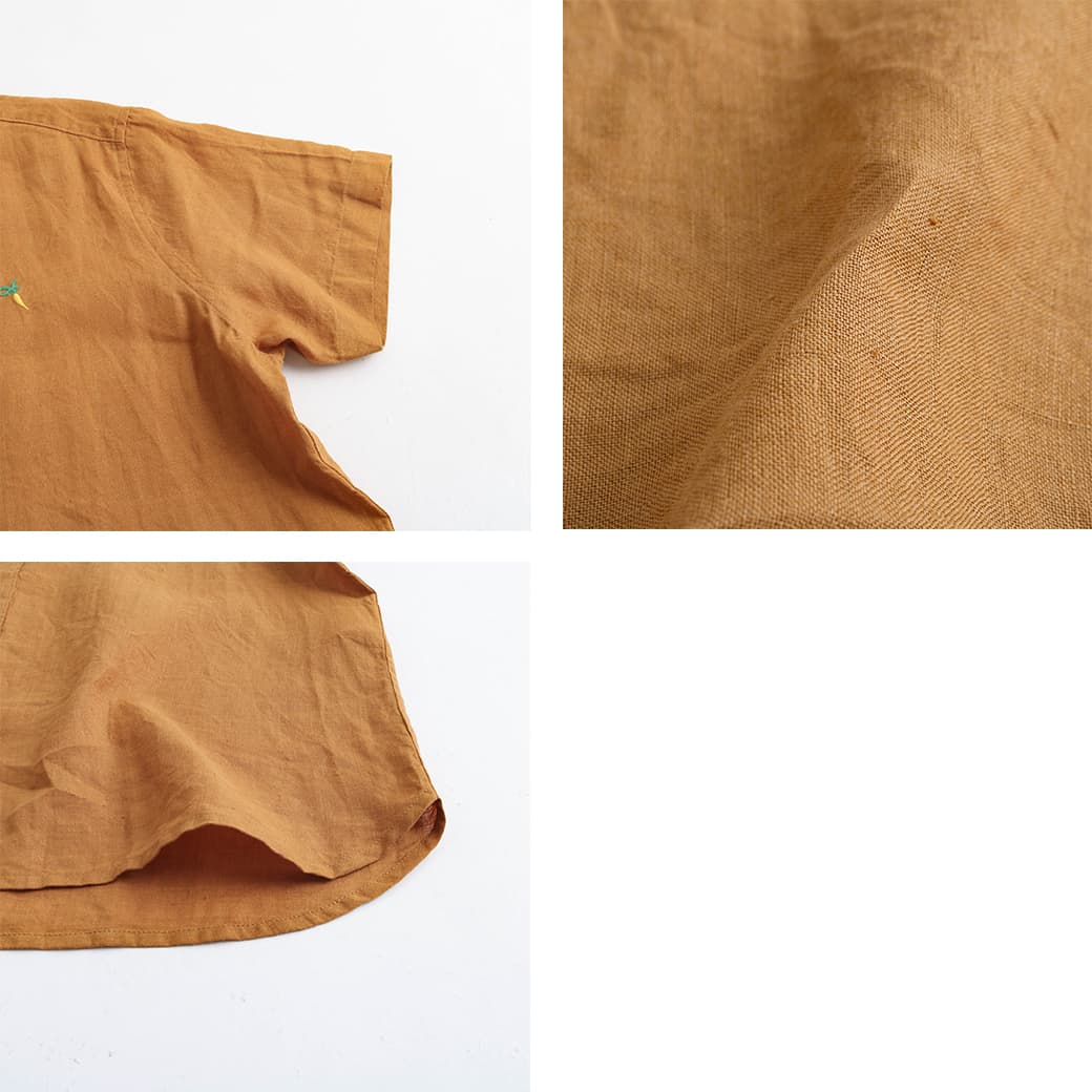 “NATURAL LAUNDRY”レイシャツ・チノベージュ・未使用品 NATURAL LAUNDRY ナチュラルランドリー リネンボーイズ刺繍