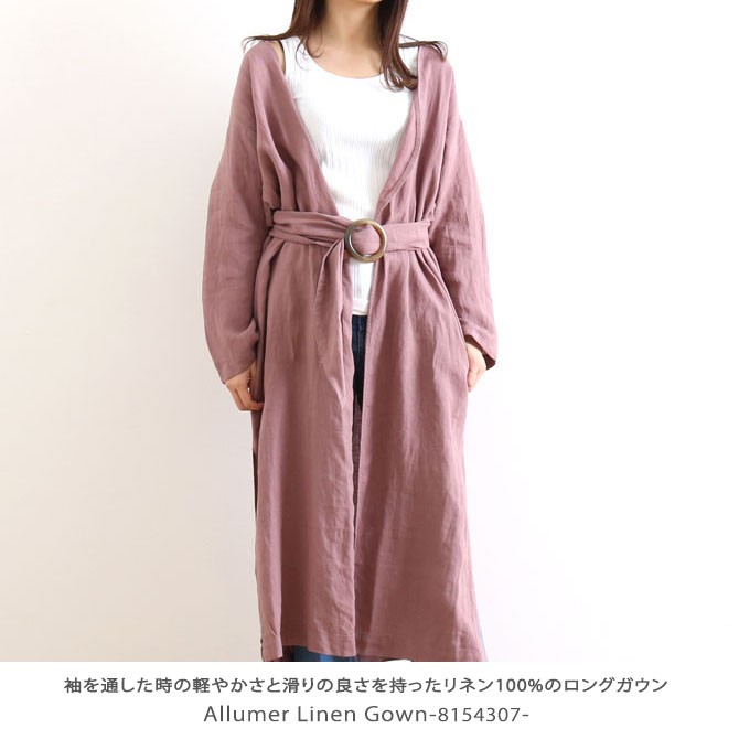 Allumer アリュメール Linen Gown リネンガウン 8154307 レディース