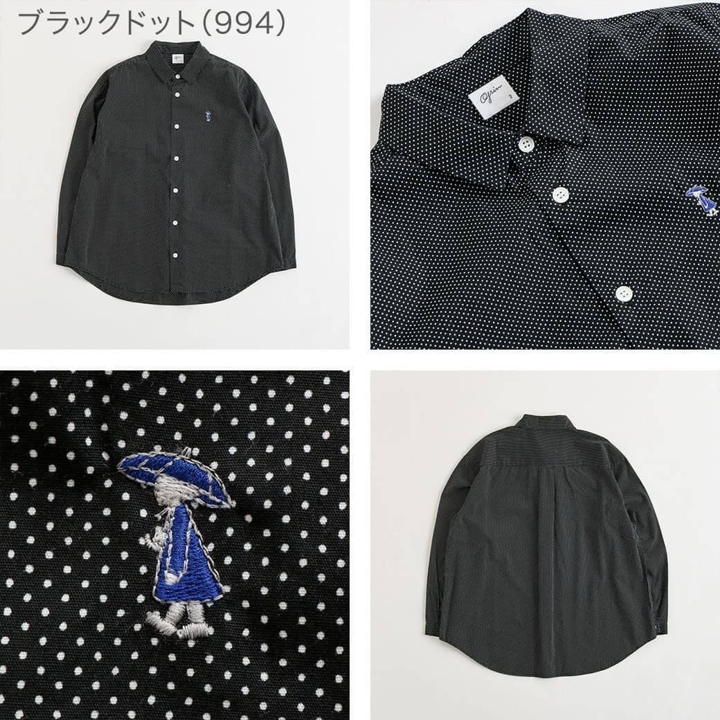 grin グリン ブロード雨の日刺繍ラウンドシャツ 2024年 秋冬