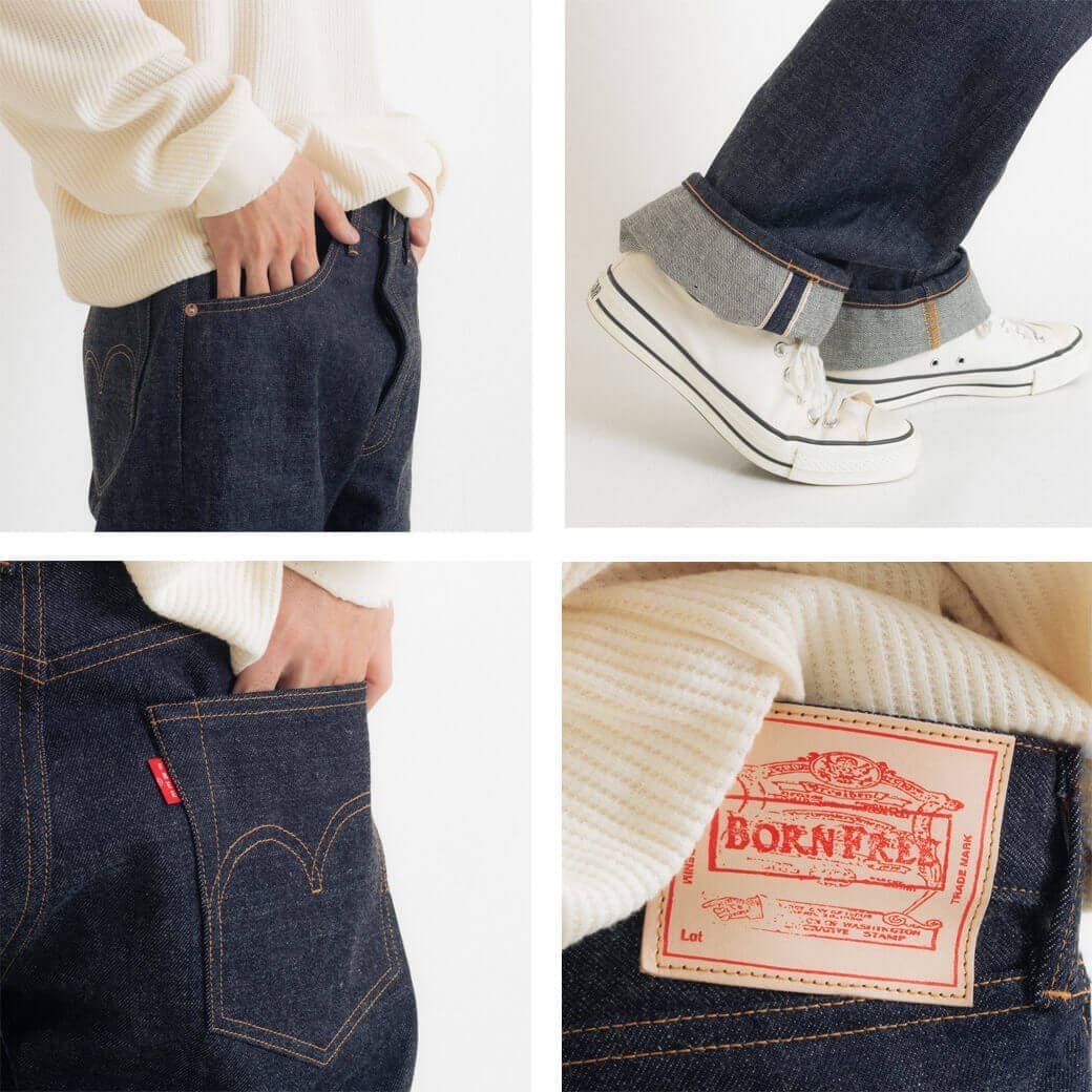 BORN FREE ボーンフリー 50th アニバーサリービンテージデニムNo.8 denim ボトムス パンツ 別注 オリジナル リジット ストレート ヴィンテージ 14oz 送料無料｜bornfree-e-shop｜15