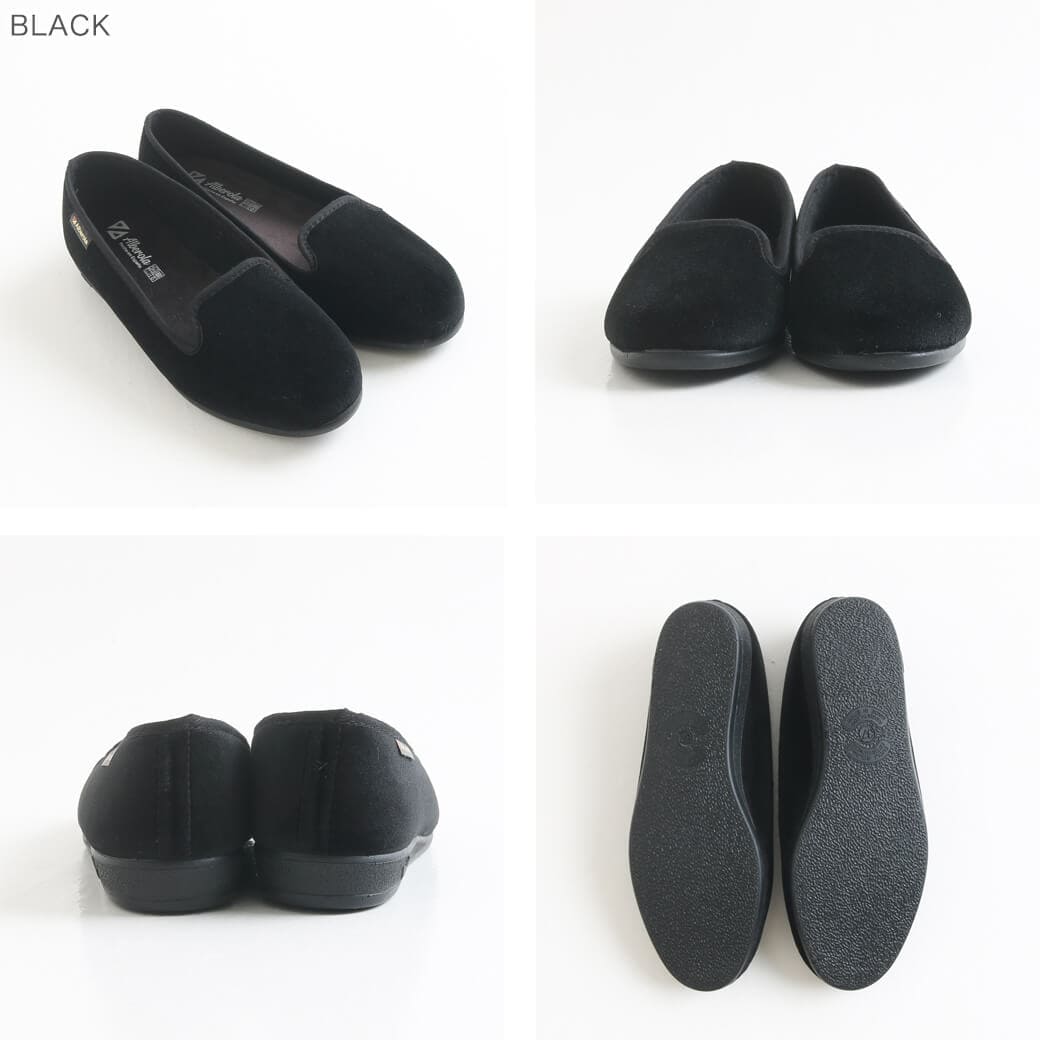 ALBEROLA Alberola アルベローラ ベロアフラットオペラシューズ