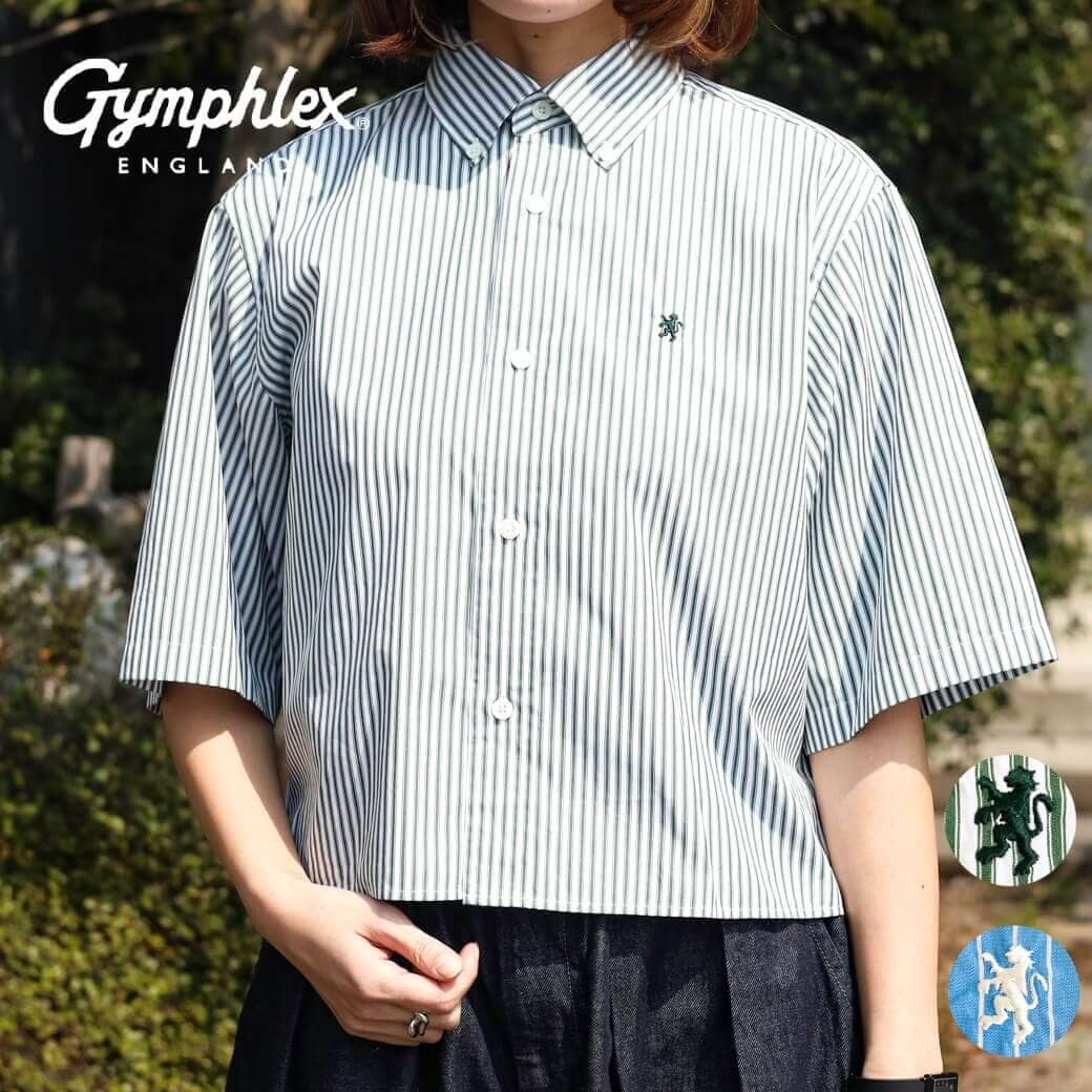 GYMPHLEX Gymphlex ジムフレックス ショート丈ボタンダウン