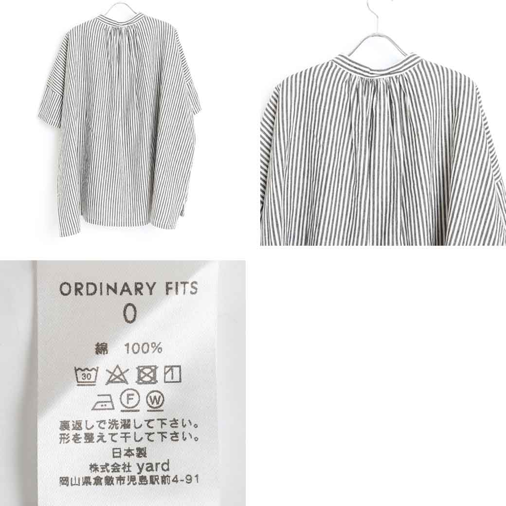 ordinary fits WIDE ATELIER SHIRTS NAVY STRIPE ordinary fits
