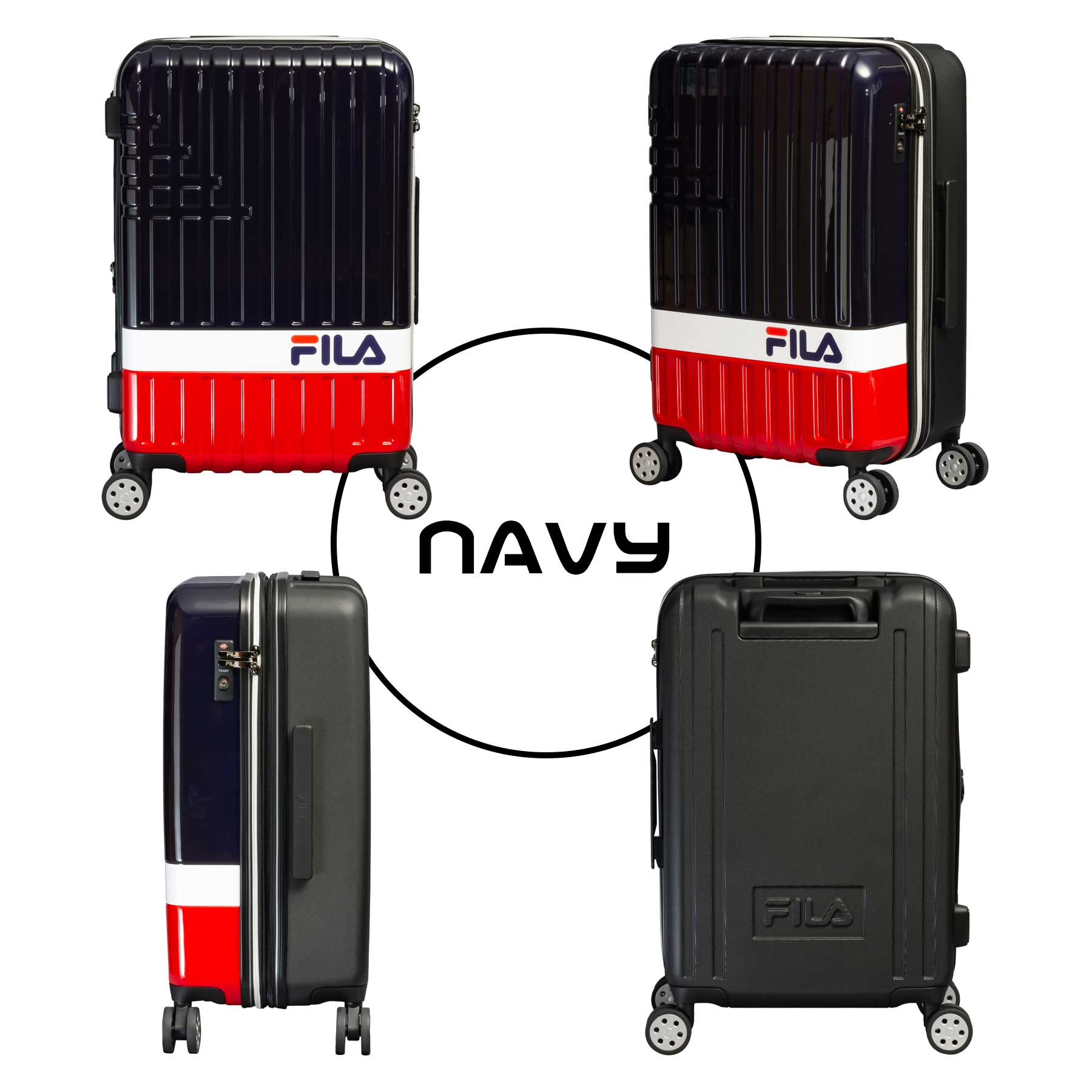 スーツケース Mサイズ 51〜57L FILA フィラ 3〜5泊 拡張機能 
