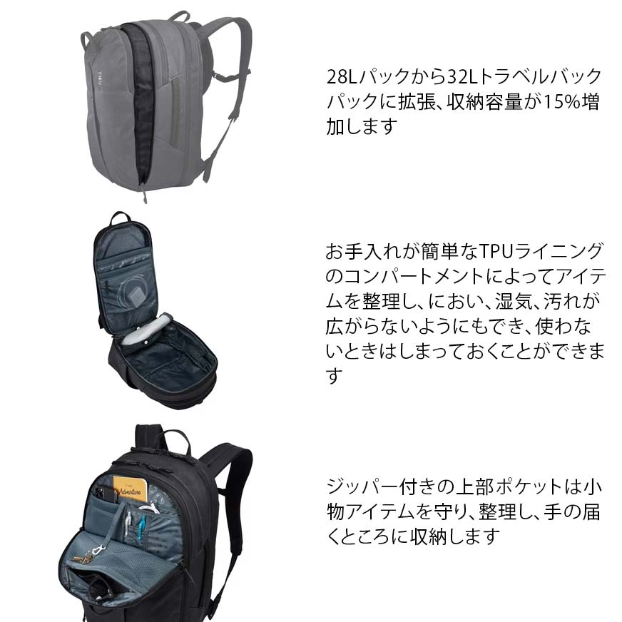 THULE（スーリー） トラベルバックパック28L ブラック THULE Aion