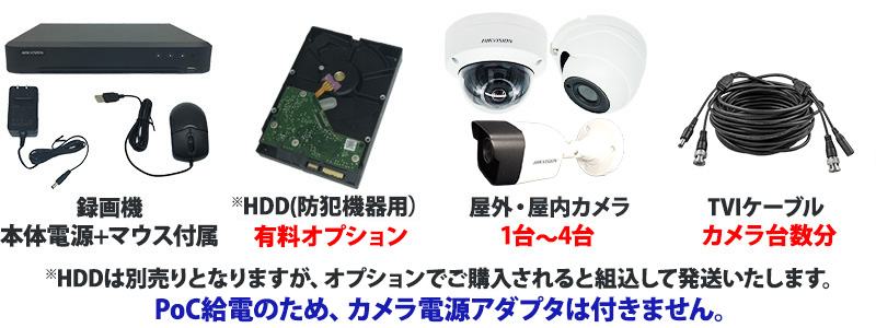 防犯カメラセット 家庭用 屋外屋内 HIKVISION(ハイクビジョン) ワン