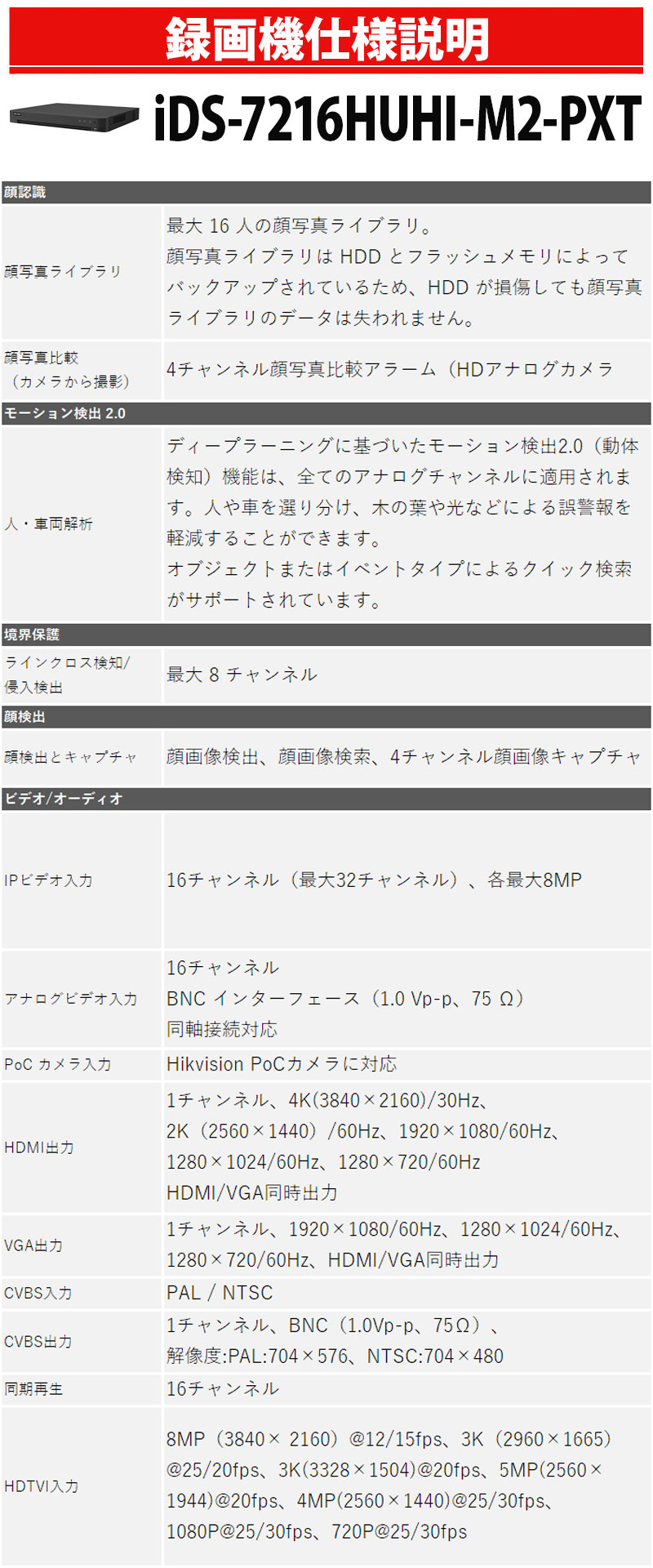 HIKVISION - 4K DVRリコーダー アナログ高品位テレビ スマホ監督すること 日本語ハウツー物付き添い人 防犯写真器 16通信路 iDS-7216HUHI-M2/PXT
