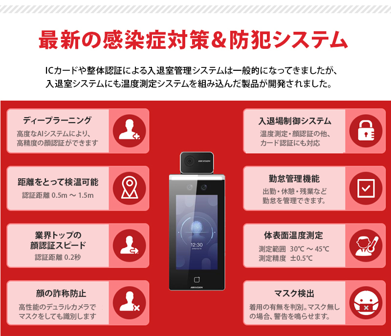 HIKVISION（ハイクビジョン） 非接触 サーマルカメラ 体表面温度測定