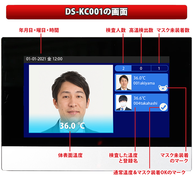 HIKVISION 3D AI顔認証タブレット型サーマルカメラ DS-K1TA70MI-T 体表面温度測定 3D AI顔認証タブレット型サーマル