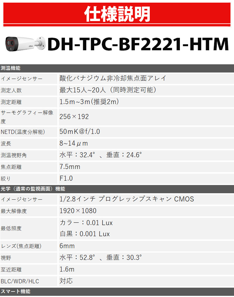 Dahua(ダーファ) サーマルカメラ 非接触体温測定 サーモグラフィー DH