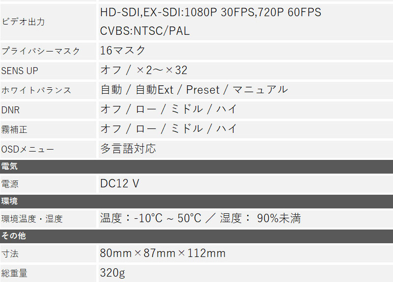 室内用監視カメラ 仕様説明 VVK-ED224IR-E