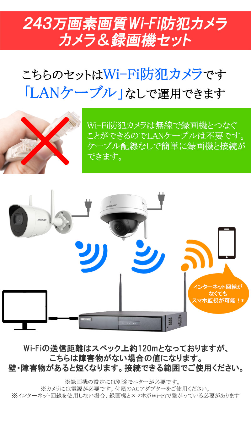 HIKVISION（ハイクビジョン） 【3年保証】防犯カメラ ワイヤレス 屋内