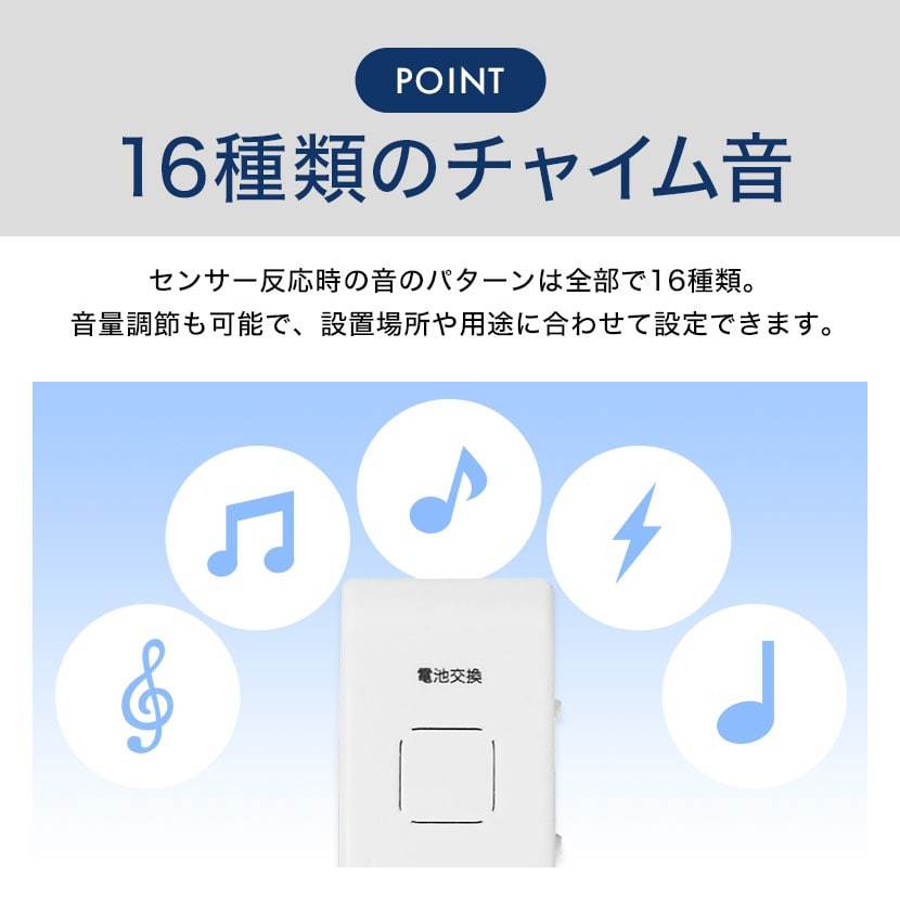 16種類のチャイム音