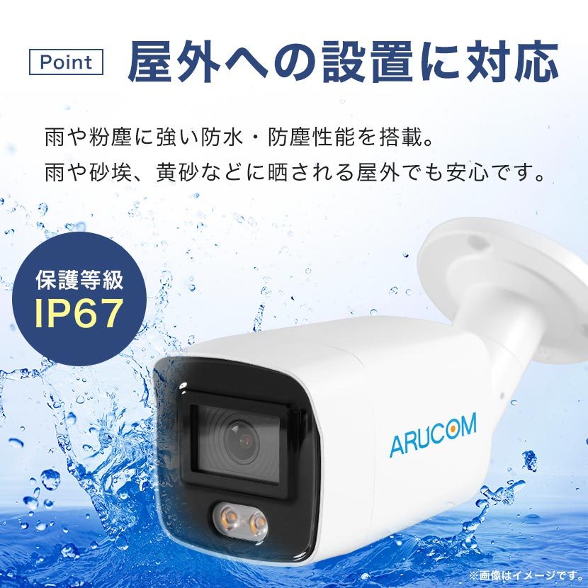 防犯カメラ IP 夜間カラー撮影 屋外 防雨 ネットワーク バレット PoE