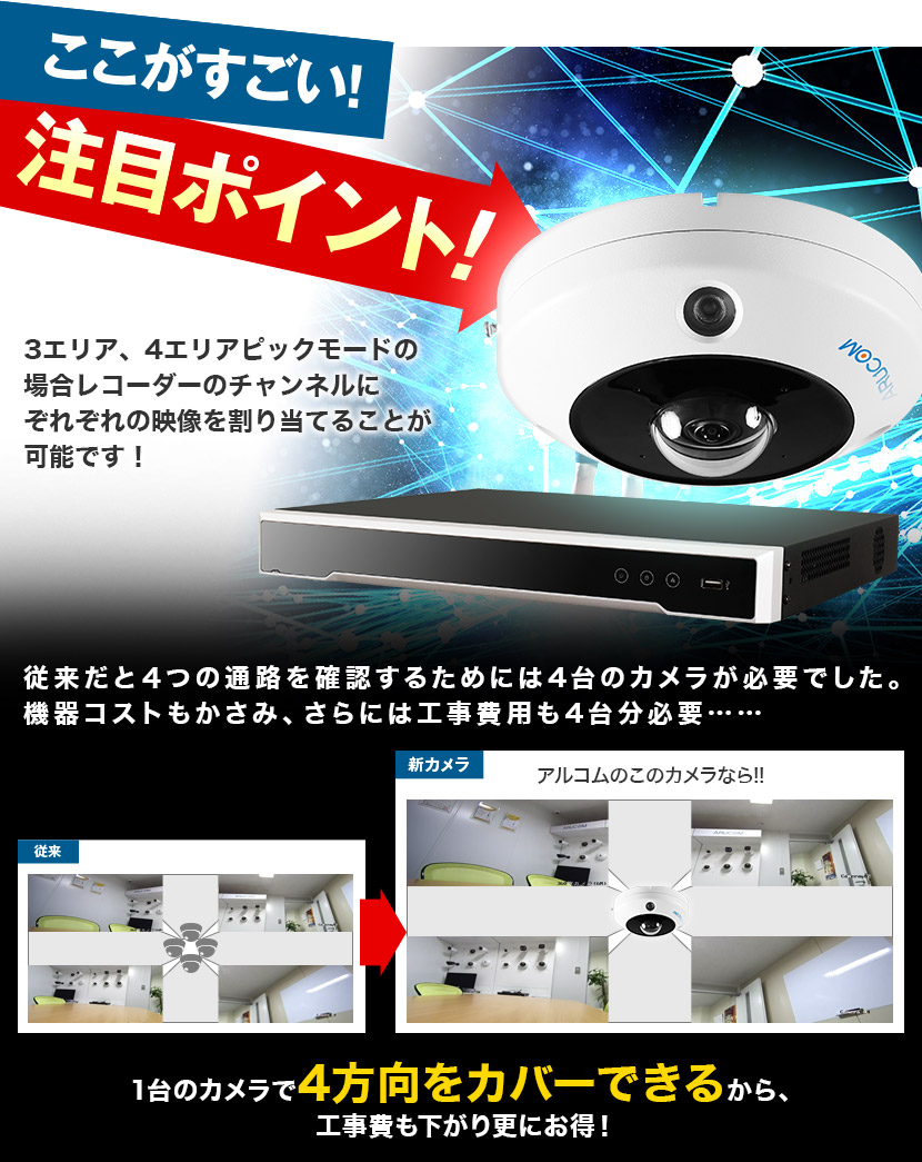 防犯カメラ IP 屋外 PoE ドーム型 600万画素 魚眼 360度 ネットワーク アルコム RD-CI632ZM : rd-ci632zm :  防犯宣言 - 通販 - Yahoo!ショッピング