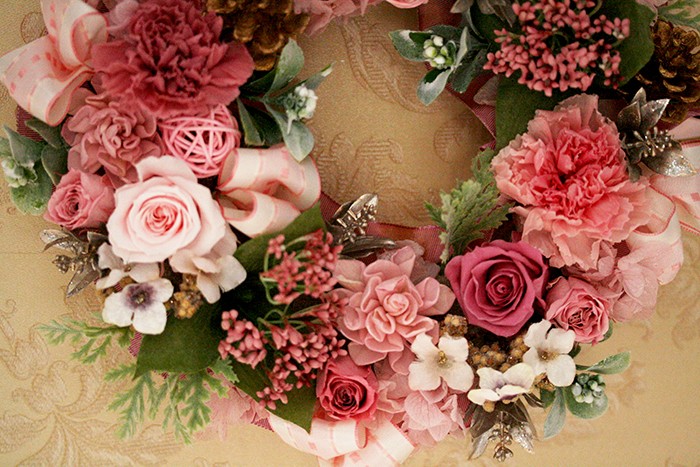 プリザーブドフラワー プレゼント リース 誕生日 クリスマスリース #11