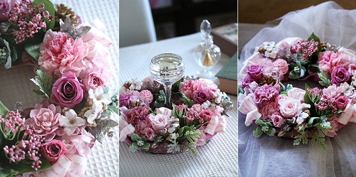 プリザーブドフラワー プレゼント リース 誕生日 クリスマスリース #11