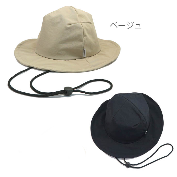 マウンテン ハット 撥水 ナイロン ウォータープルーフ あごひも付き