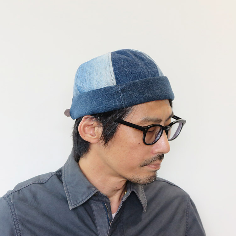 リーバイスインディゴデニム キャスケット リメイク一点物 ハンドメイド ビッグキャスケット リメイクデニム リーバイス510