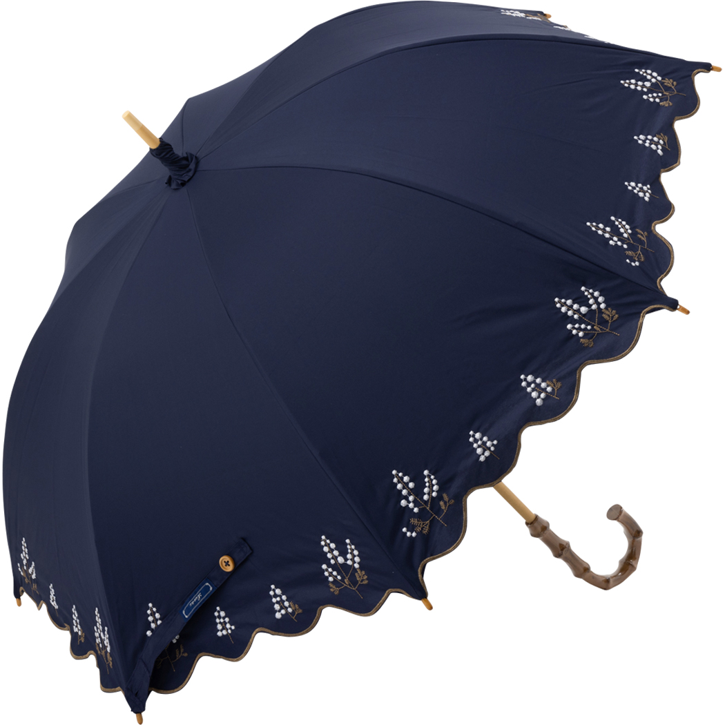 完全遮光 日傘 遮光率100% 晴雨兼用 傘 かわず張り 撥水 レディース 長 