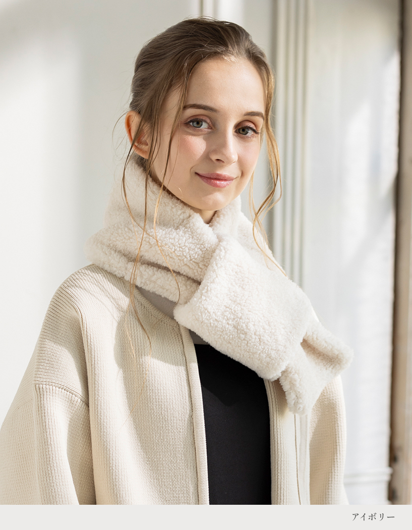 Loo＆c ティペット ボア レディース マフラー スヌード ネック