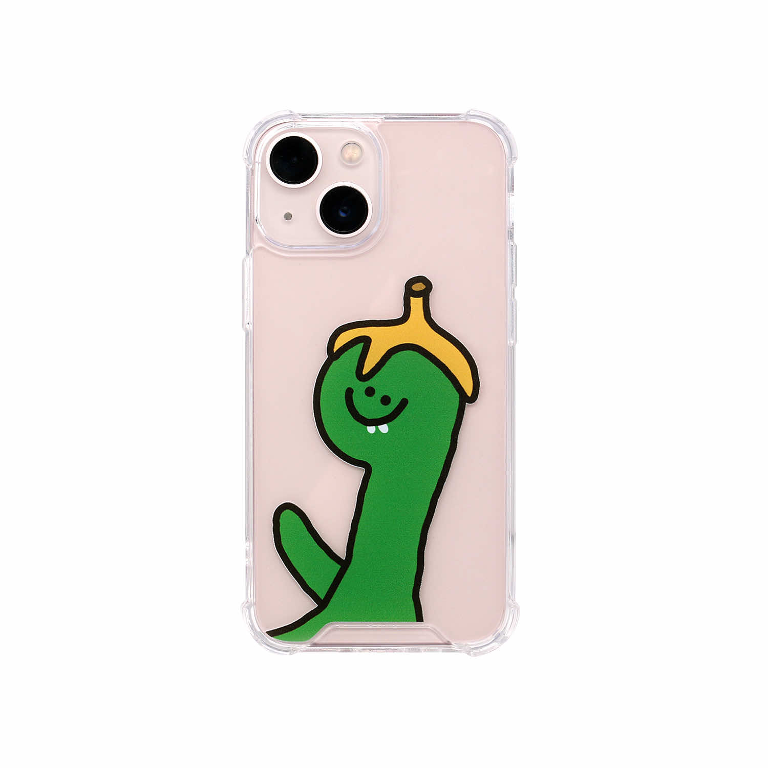 168cm ハイブリッドクリアケース for iPhone 13 mini Green Olly with バナナ｜boworld